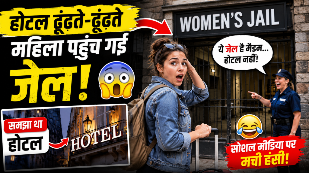जेल के बाहर खड़ी एक पर्यटक का सांकेतिक चित्र