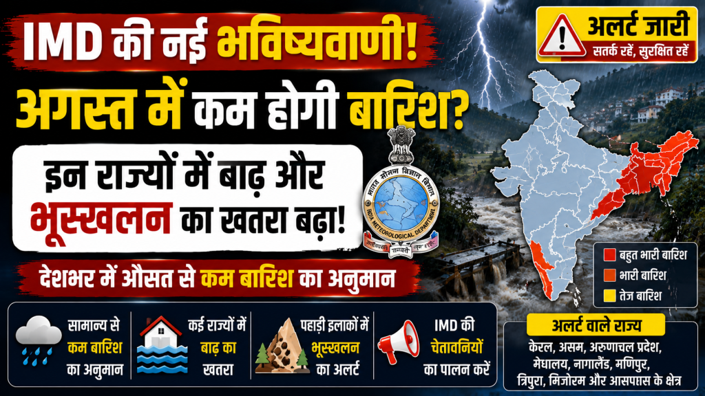 अगस्त 2026 के लिए IMD का मानसून पूर्वानुमान