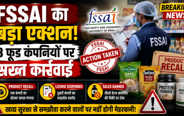 FSSAI द्वारा तीन फूड कंपनियों पर की गई कार्रवाई का प्रतीकात्मक चित्र