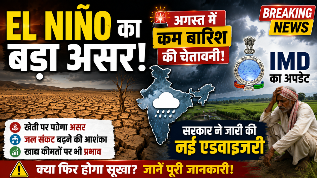 El Niño के कारण भारत में कम बारिश की संभावना दर्शाता प्रतीकात्मक चित्र