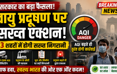 भारत के शहरों में बढ़ते वायु प्रदूषण और AQI निगरानी का प्रतीकात्मक चित्र Image Caption