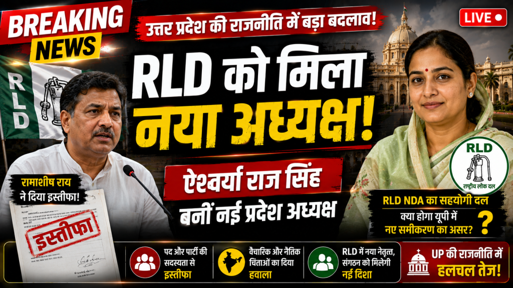 UP Politics: RLD में बड़ा बदलाव, ऐश्वर्या राज सिंह बने नए प्रदेश अध्यक्ष
