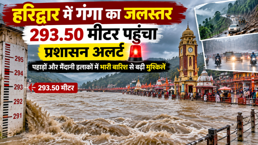 हरिद्वार में गंगा का जलस्तर 293.50 मीटर पहुंचा, प्रशासन अलर्ट; पहाड़ों और मैदानी इलाकों में भारी बारिश से बढ़ी मुश्किलें