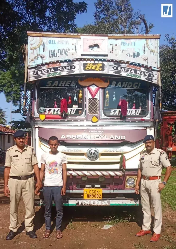 गौवंश को कुचलकर ट्रक समेत हुआ फरार चालक गिरफ्तार