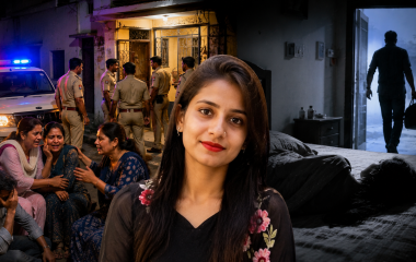 झांसी में प्रेम विवाह के बाद महिला की संदिग्ध मौत और पुलिस जांच का प्रतीकात्मक दृश्य।