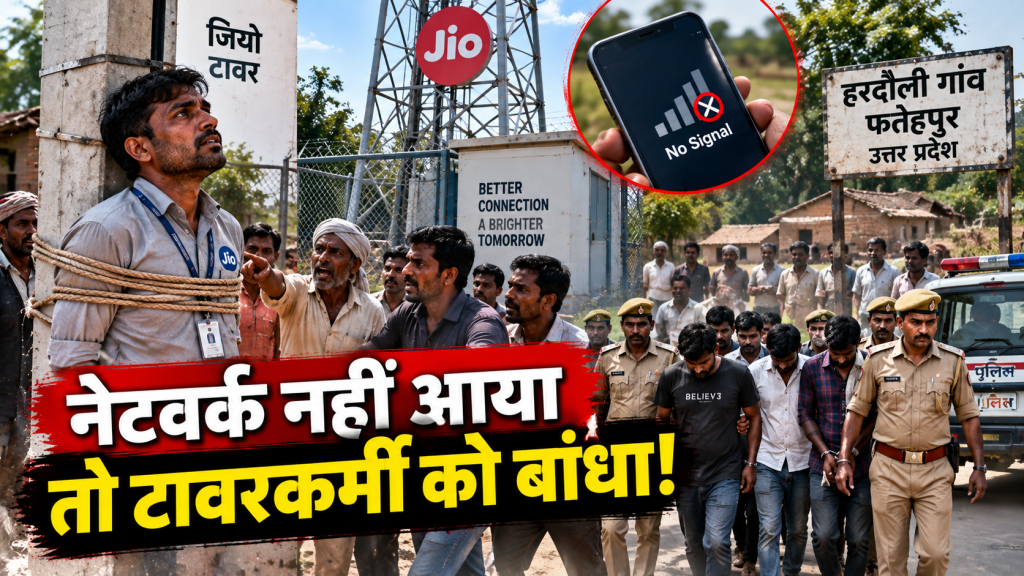 फतेहपुर में नेटवर्क की समस्या पर टावरकर्मी को खंभे से बांधा, छह ग्रामीण गिरफ्तार; वीडियो वायरल होने के बाद पुलिस एक्शन