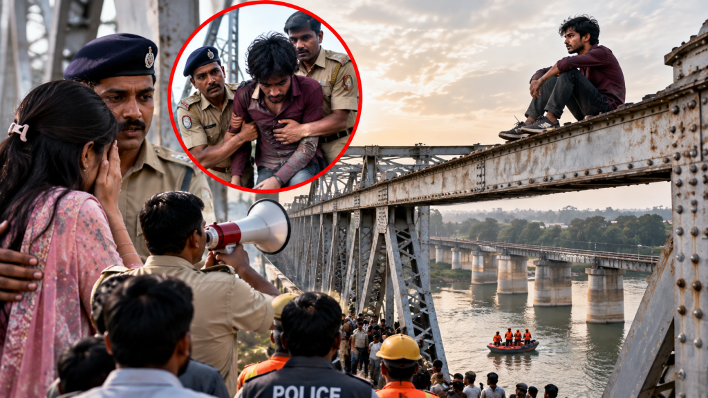 बांदा में प्रेमिका से शादी की जिद में रेलवे पुल पर चढ़ा युवक, पुलिस ने प्रेमिका को बुलाकर बचाया; फिर किया गिरफ्तार