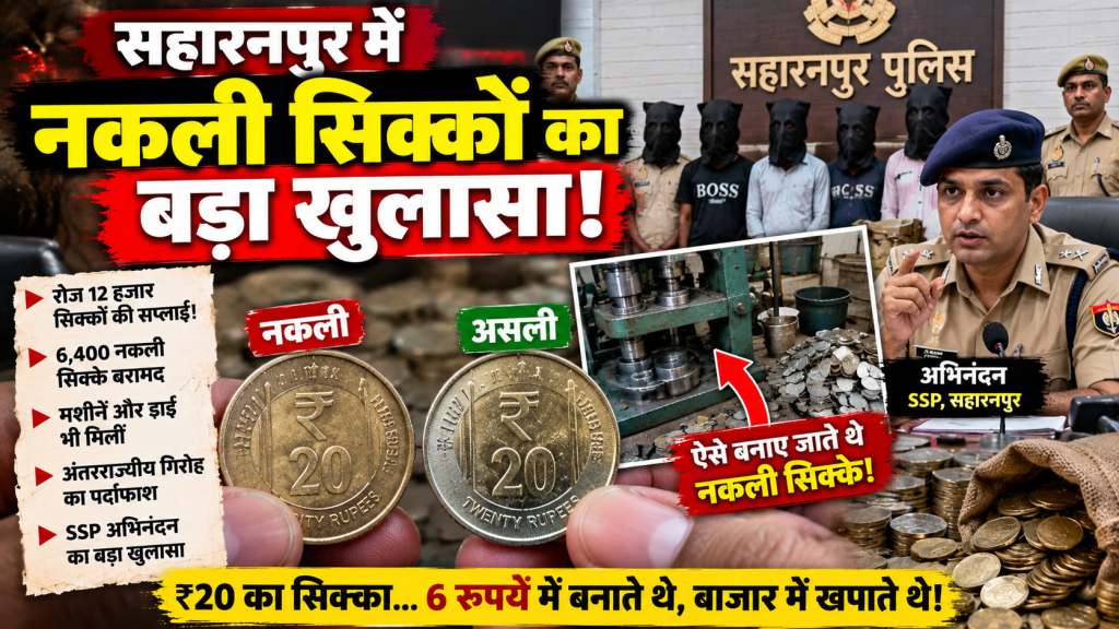 नकली सिक्कों को ऐसे देते थे असली जैसा लुक, रोज 12 हजार की सप्लाई! सहारनपुर में बड़ा खुलासा