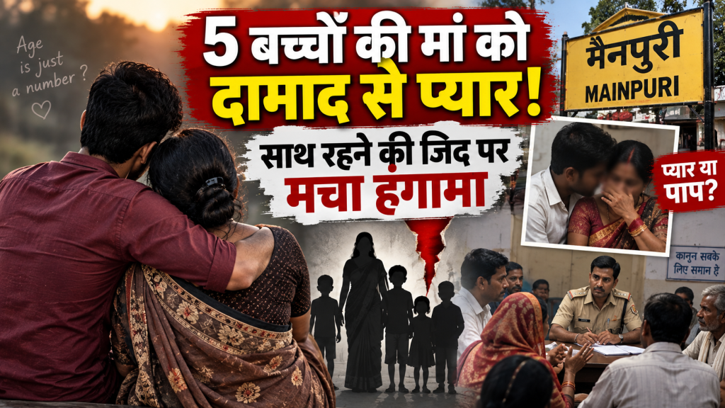मैनपुरी में 5 बच्चों की मां को दामाद से हुआ प्यार! साथ रहने की जिद पर मचा हंगामा, पुलिस ने शुरू की जांच