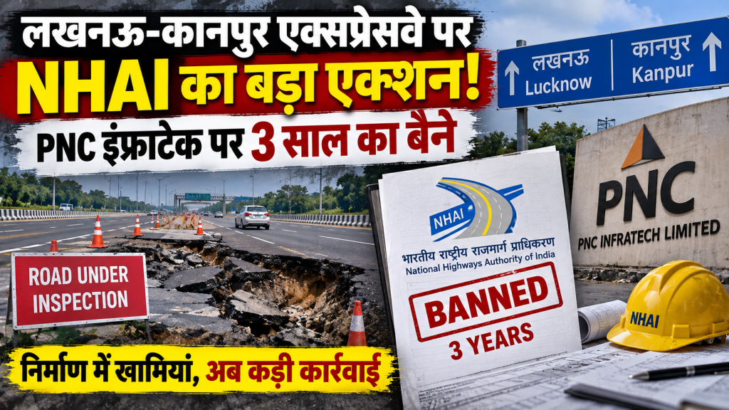 लखनऊ-कानपुर एक्सप्रेसवे पर NHAI का बड़ा एक्शन, PNC इंफ्राटेक पर 3 साल का बैन