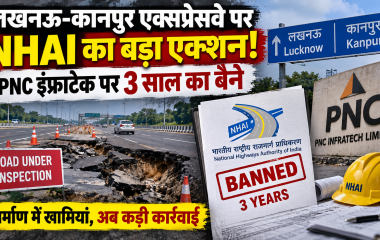 लखनऊ-कानपुर एक्सप्रेसवे पर निर्माण खामियों के बाद NHAI ने PNC इंफ्राटेक पर लगाया तीन साल का प्रतिबंध