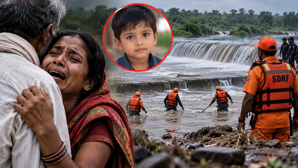 इलाज कराने मां और बाबा के साथ निकला 4 साल का बच्चा, चंद्रावल नदी में गिरकर लापता, SDRF का रेस्क्यू ऑपरेशन जारी