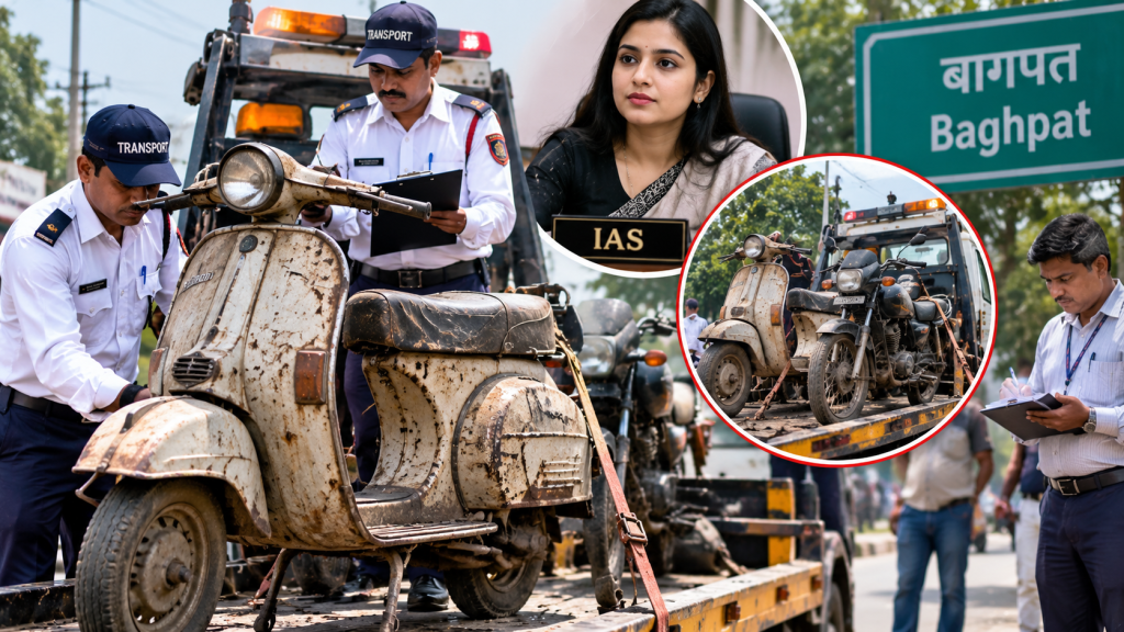 बागपत में IAS के पिता का 30 साल पुराना स्कूटर सीज, ADO की बाइक भी जब्त; 122 पुराने वाहनों पर कार्रवाई