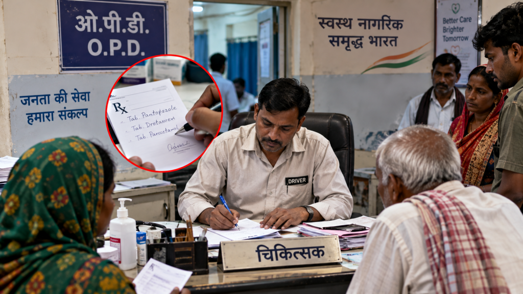 कानपुर सरकारी अस्पताल में डॉक्टर की जगह ड्राइवर ने देखे मरीज, दवाएं भी लिखीं; वीडियो वायरल