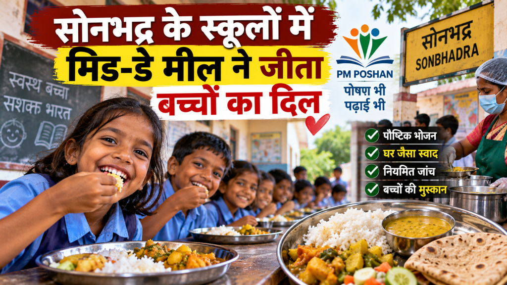सोनभद्र के सरकारी स्कूलों में मिड-डे मील ने जीता बच्चों का दिल, घर जैसा स्वाद और हर हफ्ते क्वालिटी चेक
