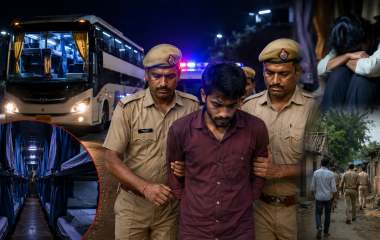 ग्रेटर नोएडा-दिल्ली स्लीपर बस मामले में पुलिस जांच का प्रतीकात्मक दृश्य