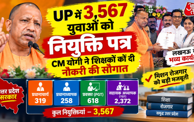 UP में 3,567 युवाओं को नियुक्ति पत्र, CM योगी ने शिक्षकों को दी नौकरी की सौगात; जानें किन पदों पर हुई भर्ती