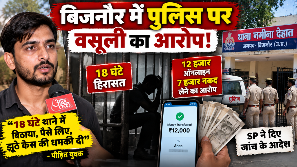 बिजनौर में पत्नी से विवाद के बाद युवक का पुलिस पर गंभीर आरोप, 18 घंटे हिरासत और पैसे लेने का दावा; SP ने दिए जांच के आदेश