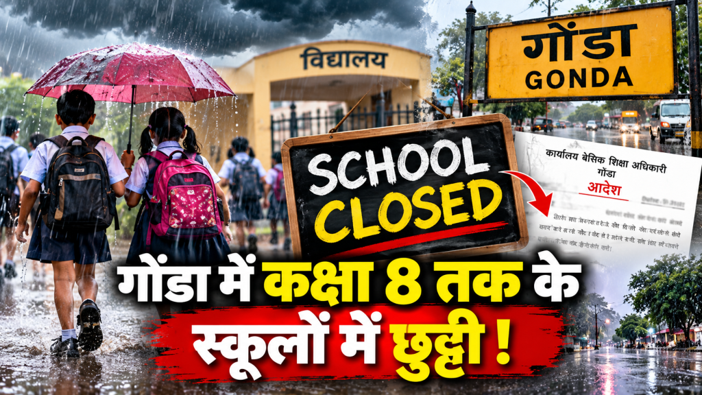 गोंडा में कक्षा 8 तक के स्कूल बंद, अचानक बारिश के बाद BSA ने जारी किया आदेश