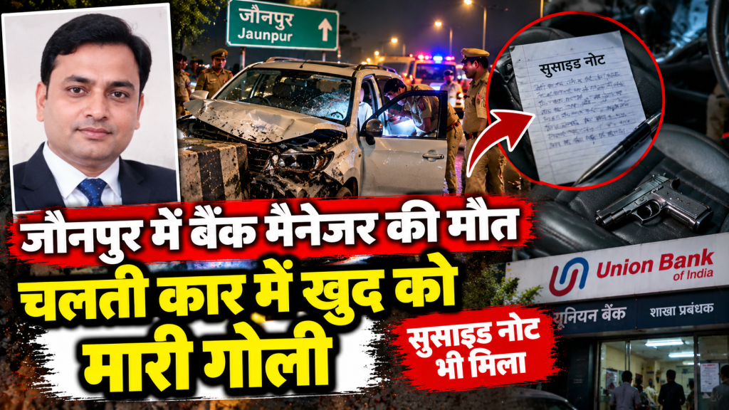 जौनपुर में बैंक मैनेजर की मौत, कार डिवाइडर से टकराई; सुसाइड नोट मिलने से मचा हड़कंप