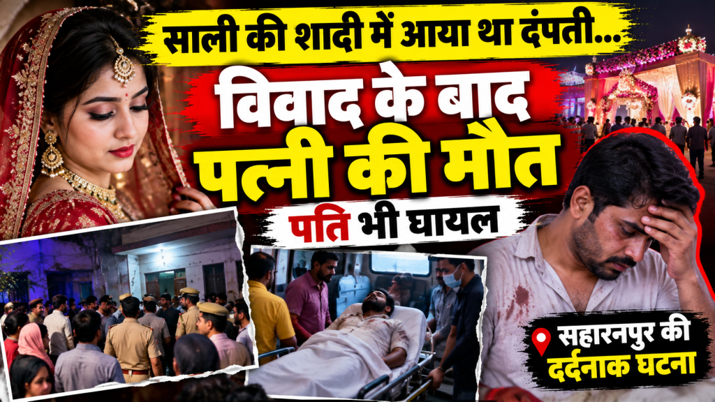 सहारनपुर में साली की शादी में आया था दंपती, विवाद के बाद पत्नी की मौत; पति भी घायल