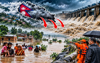 नेपाल में भारी बारिश के बाद उत्तर प्रदेश की नदियों में बढ़ा जलस्तर और बाढ़ का खतरा