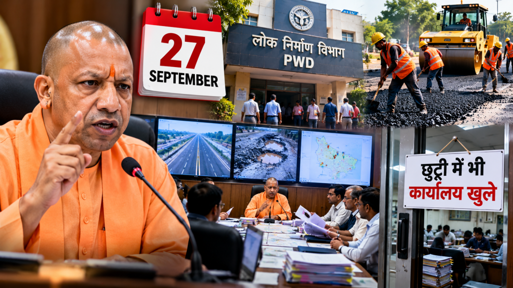 सीएम योगी 27 सितंबर को PWD की समीक्षा बैठक में लेंगे कामकाज का हिसाब, छुट्टी में भी खुलेंगे दफ्तर