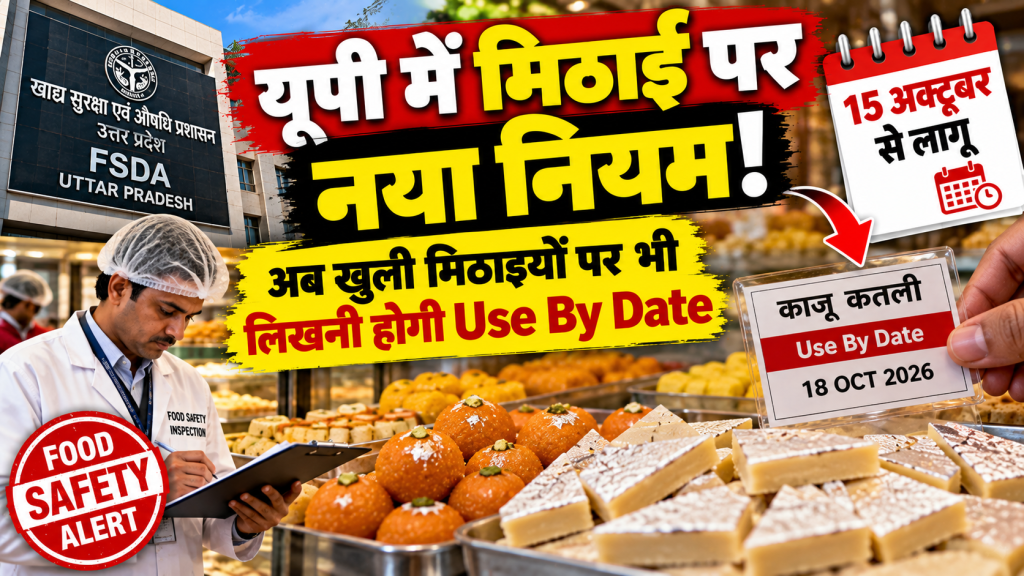 यूपी में मिठाई को लेकर नया नियम, अब खुली मिठाइयों पर भी लिखनी होगी Use By Date