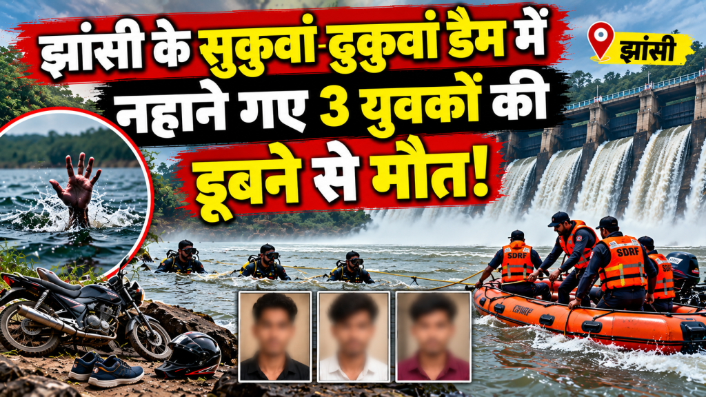 झांसी के सुकुवां-ढुकुवां डैम में हादसा: नहाने गए तीन युवकों की डूबने से मौत
