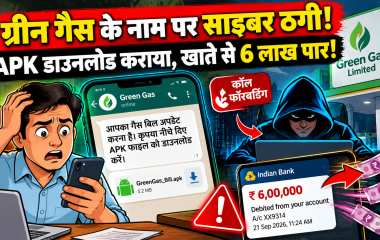 ग्रीन गैस बिल के नाम पर साइबर ठगी: APK डाउनलोड कराकर कॉल फॉरवर्ड, कारोबारी के खाते से 6 लाख पार