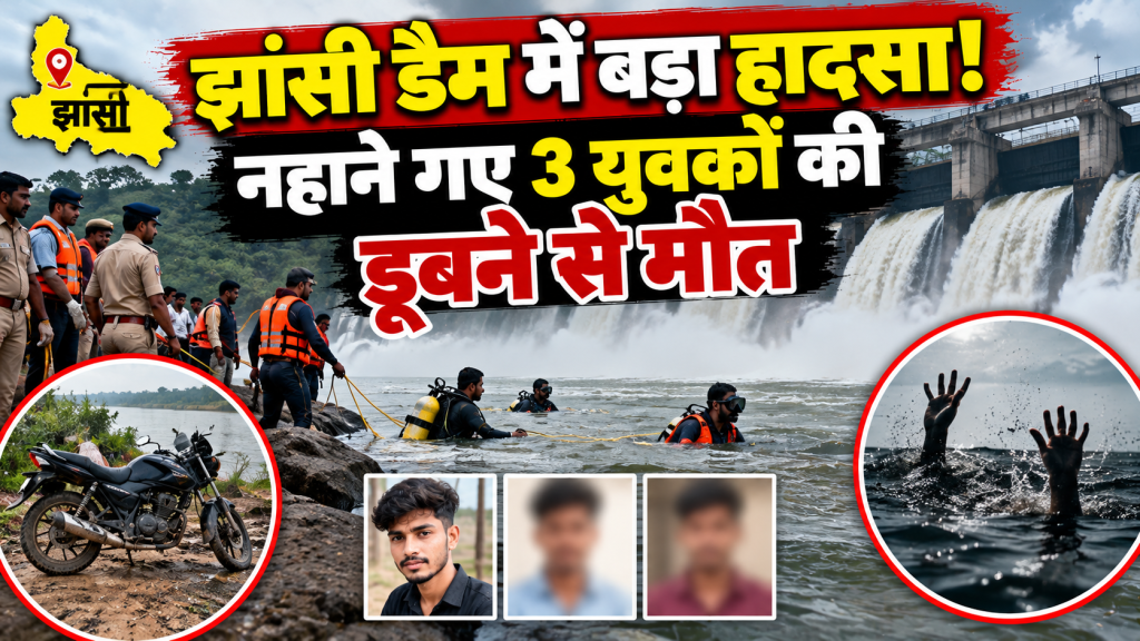 झांसी के सुकुवां-ढुकुवां डैम में बड़ा हादसा: नहाने गए तीन युवकों की डूबने से मौत