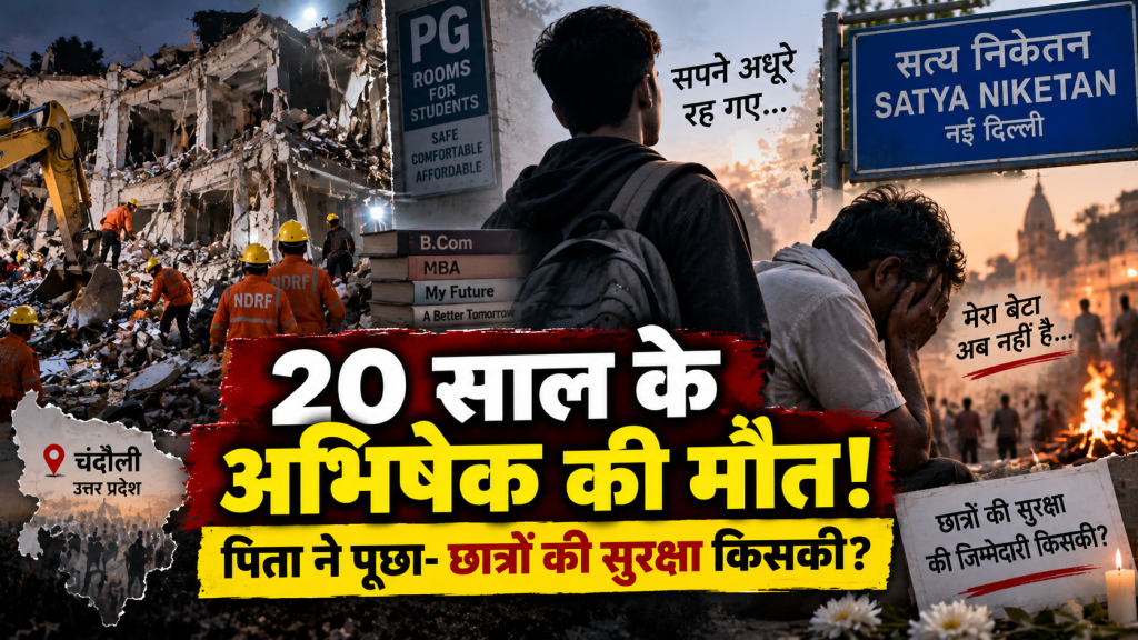 दिल्ली सत्य निकेतन हादसा: चंदौली के अभिषेक की मौत से परिवार टूटा, पिता ने पूछा- छात्रों की सुरक्षा की जिम्मेदारी किसकी?
