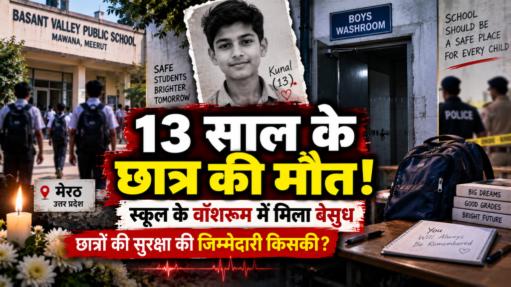 मेरठ स्कूल में 13 साल के छात्र की मौत: वॉशरूम में मिला कुणाल, हार्ट अटैक की आशंका; जांच में जुटी पुलिस