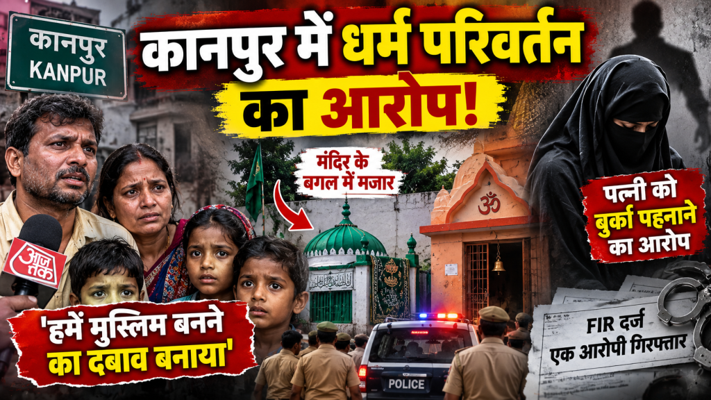 कानपुर में दलित परिवार पर धर्म परिवर्तन के दबाव का आरोप, मंदिर के पास मजार बनाने और पत्नी को बुर्का पहनाने का दावा