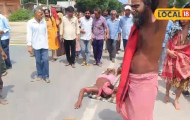 माउंट आबू के नए नाम पर संत ने दिखाई अनोखी आस्था, 200 KM दंडवत यात्रा कर पहुंचे आबूराज