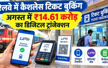 रेलवे में कैशलेस टिकट बुकिंग का बढ़ा चलन: अगस्त में ₹14.61 करोड़ का डिजिटल ट्रांजेक्शन