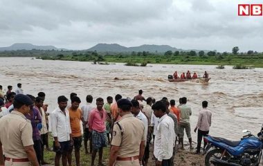 खेत जाने का शॉर्टकट बना मौत का रास्ता! अरुणावती नदी में बहे दंपति, पत्नी का शव मिला; पति लापता