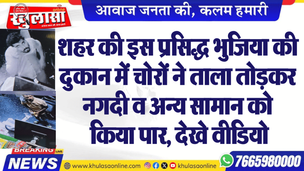 शहर की इस प्रसिद्ध भुजिया की दुकान में चोरों ने ताला तोडक़र नगदी व अन्य सामान को किया पार, देखे वीडियो