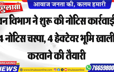 वन विभाग ने शुरू की नोटिस कार्रवाई, 4 नोटिस चस्पा, 4 हेक्टेयर भूमि खाली करवाने की तैयारी
