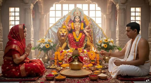 नवरात्रि में कलश स्थापना का शुभ मुहूर्त क्या है? पंचांग से देखें सुबह और दोपहर का घटस्थापना समय