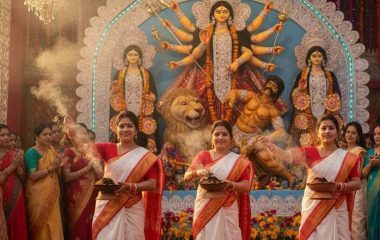 सर्वपितृ अमावस्या पर बंगाल में दुर्गा पूजा की खास रस्म: जानें क्या है देवी दुर्गा का ‘चक्षु दान’ और पूजा में क्यों पहनते हैं लाल-सफेद साड़ी