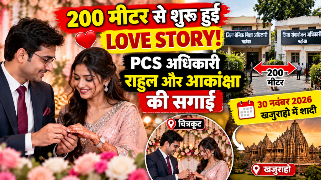 Mahoba News: 200 मीटर की दूरी से शुरू हुई प्रेम कहानी, PCS अधिकारी राहुल मिश्रा और आकांक्षा बाजपेयी की सगाई