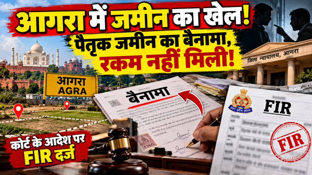 आगरा में पैतृक जमीन के सौदे में कथित धोखाधड़ी, कोर्ट के आदेश पर FIR दर्ज; कीमत न मिलने और धमकी देने का आरोप