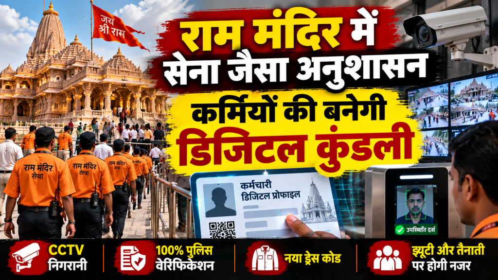 राम मंदिर में सेना जैसा अनुशासन: डिजिटल प्रोफाइल से बढ़ेगी कर्मचारियों की निगरानी, CEO के बाद बदली पूरी व्यवस्था