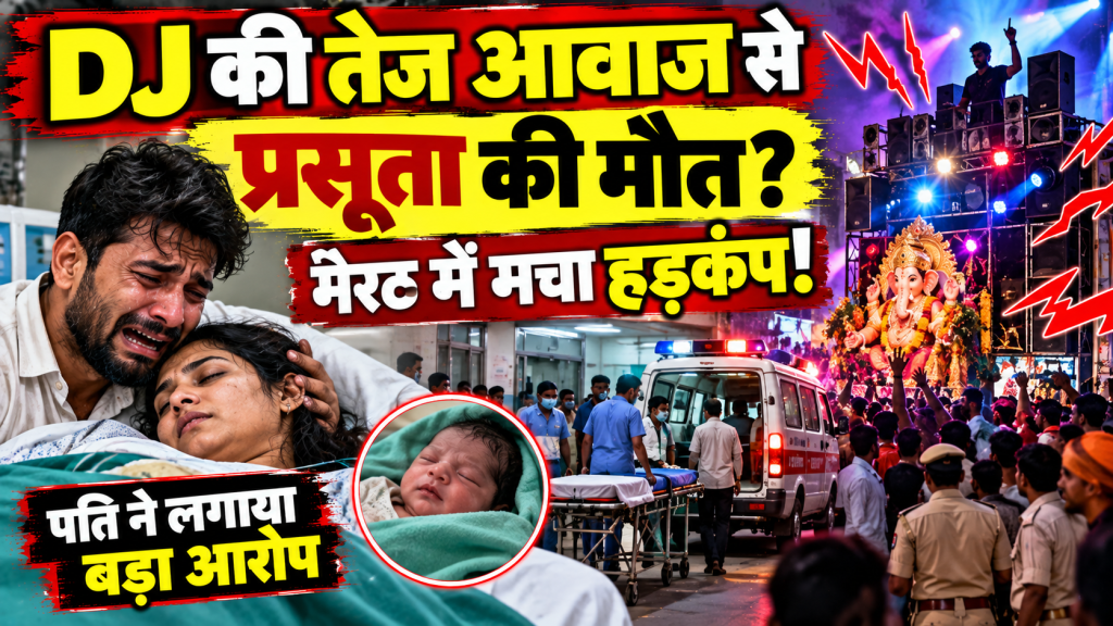 मेरठ में DJ की तेज आवाज से प्रसूता की तबीयत बिगड़ने का आरोप, अस्पताल से रेफर के बाद रास्ते में मौत