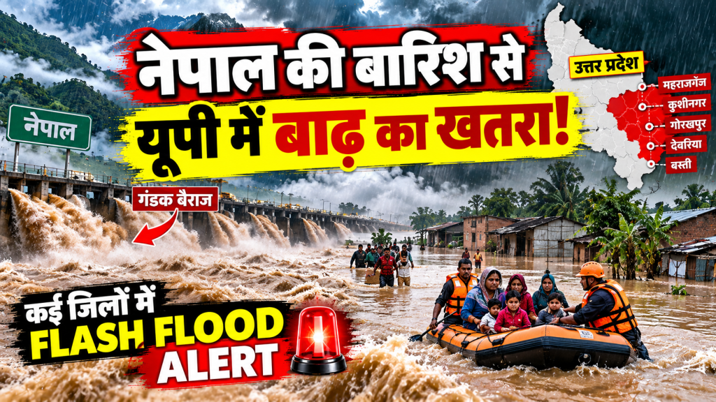 नेपाल में लगातार बारिश से यूपी में बाढ़ का खतरा, कई नदियां उफान पर; इन जिलों में अलर्ट
