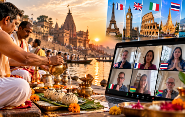 काशी में Zoom से हुआ पिंडदान, मॉरीशस से इटली तक विदेशों में बैठे श्रद्धालु हुए शामिल