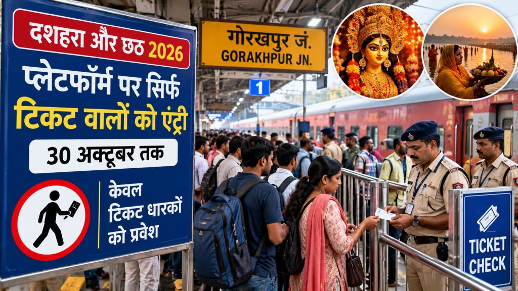 Dussehra-Chhath 2026: रेलवे का बड़ा फैसला, 30 अक्टूबर तक प्लेटफॉर्म पर सिर्फ टिकट वालों को एंट्री