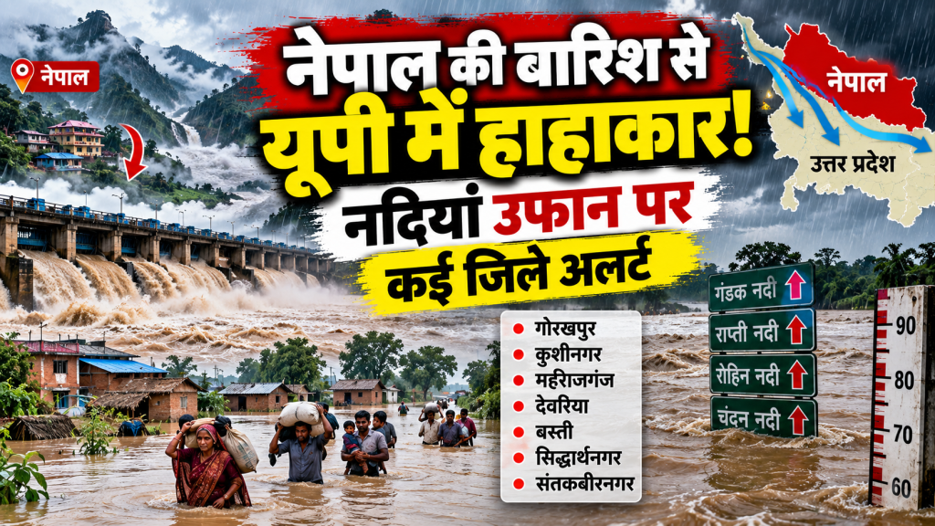 नेपाल के पहाड़ों में लगातार बारिश से यूपी की नदियां उफान पर, कई जिलों में अचानक बाढ़ का खतरा; प्रशासन अलर्ट