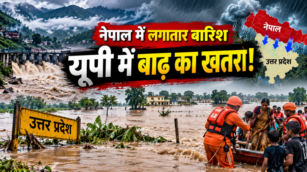नेपाल में भारी बारिश से उफनाईं यूपी की नदियां, 7 जिलों में बाढ़ का खतरा; प्रशासन अलर्ट